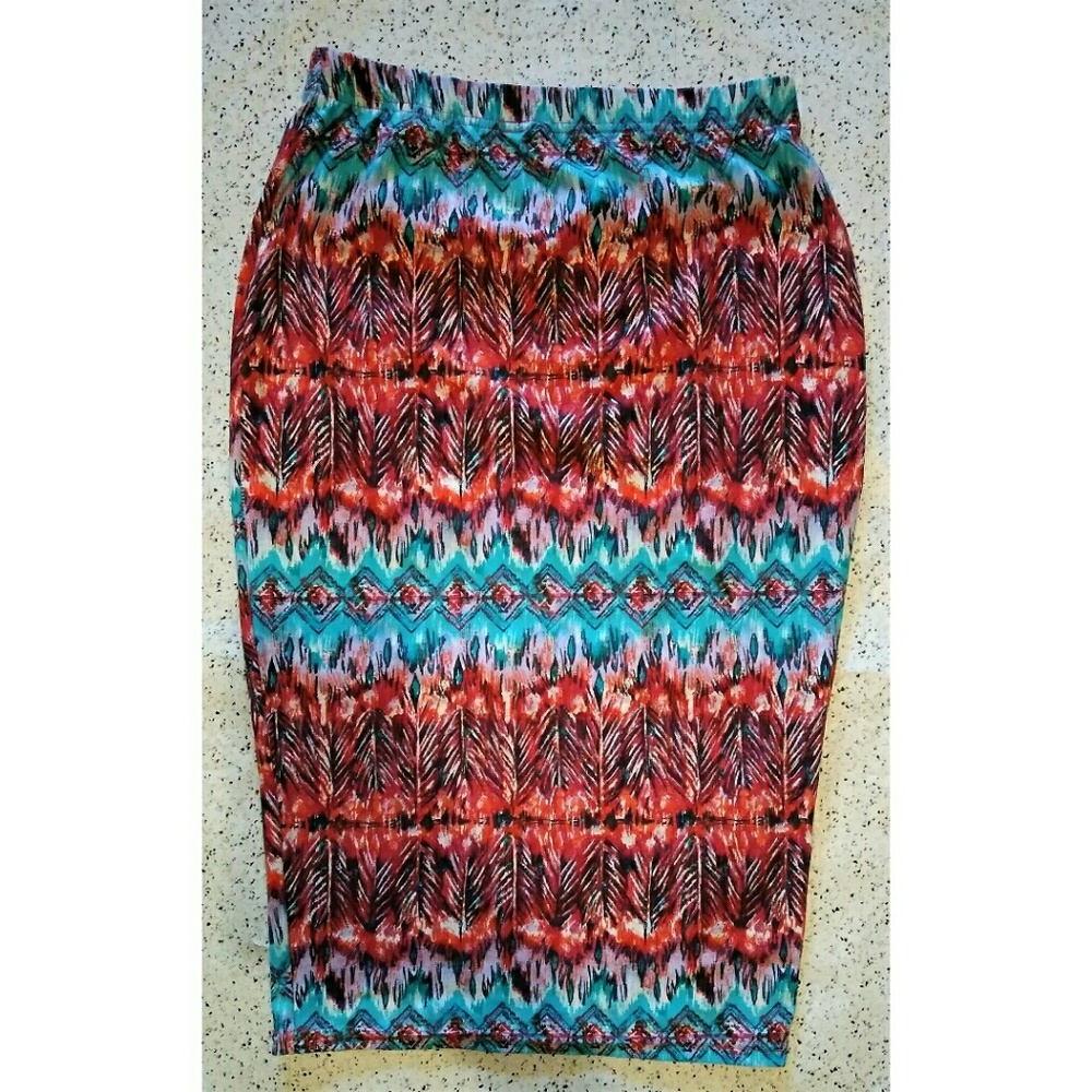 Hot Kiss Geometric Print Skirt, sz L/XL - Picture 2 of 3